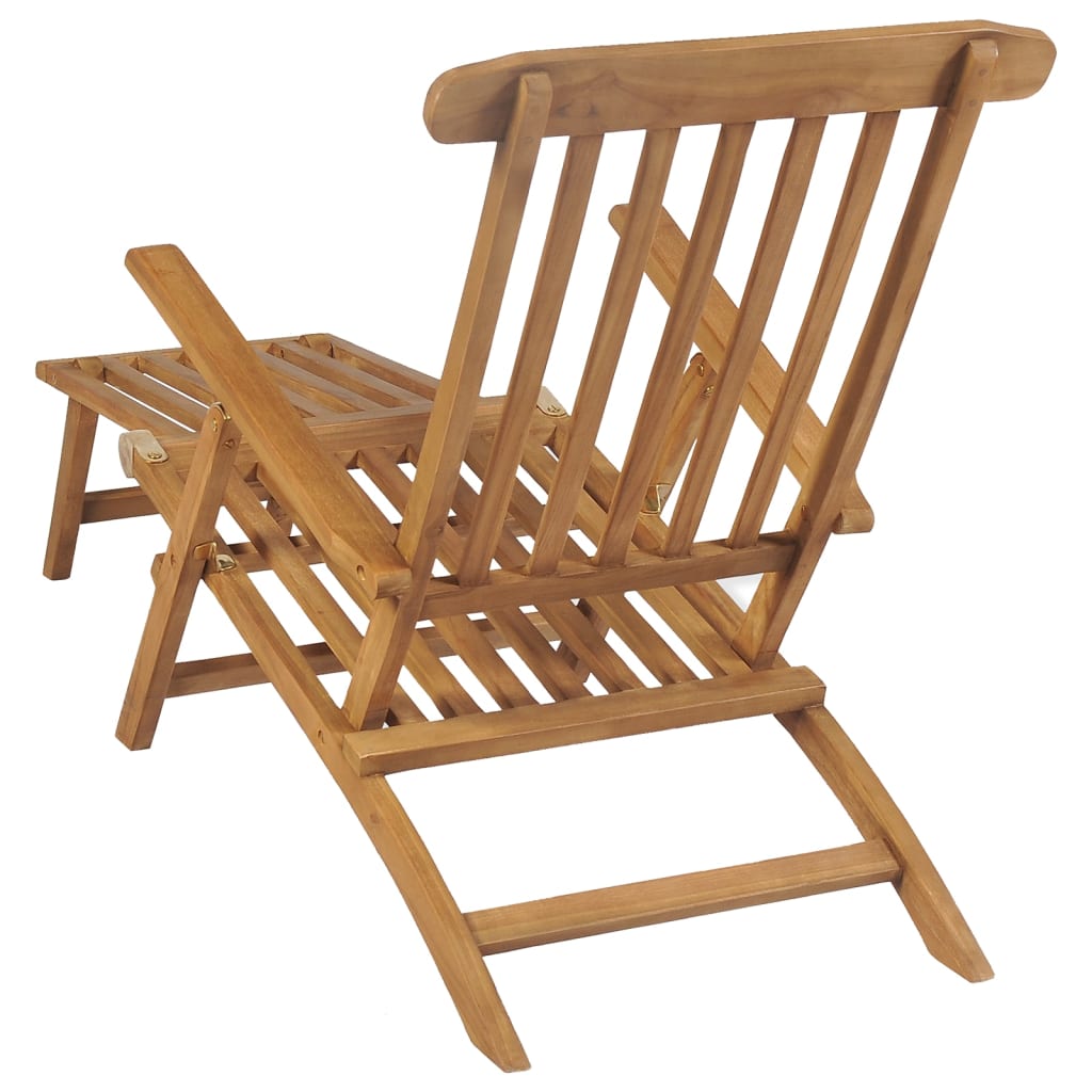Cadeiras de jardim c/ apoios de pés 2 pcs teca maciça