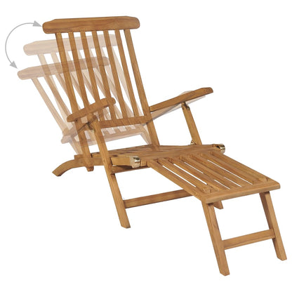 Cadeiras de jardim c/ apoios de pés 2 pcs teca maciça