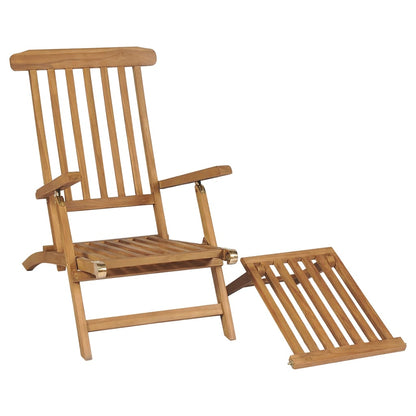 Cadeiras de jardim c/ apoios de pés 2 pcs teca maciça