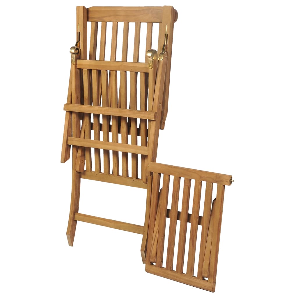 Cadeiras de jardim c/ apoios de pés 2 pcs teca maciça