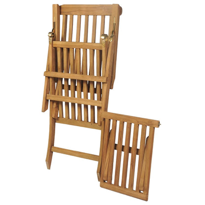 Cadeiras de jardim c/ apoios de pés 2 pcs teca maciça