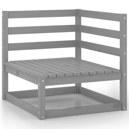 10 pcs conjunto lounge de jardim pinho sólido cinzento