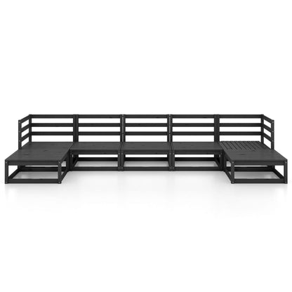 7 pcs conjunto lounge de jardim pinho maciço