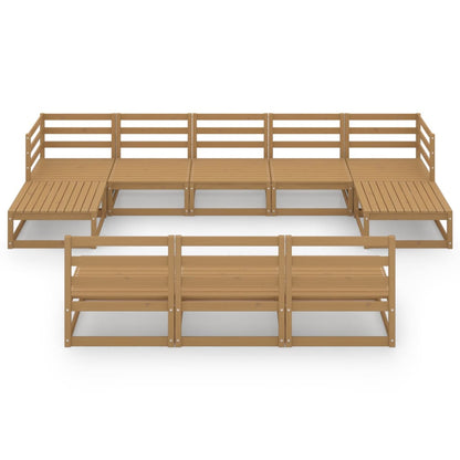 10 pcs conjunto lounge de jardim pinho maciço