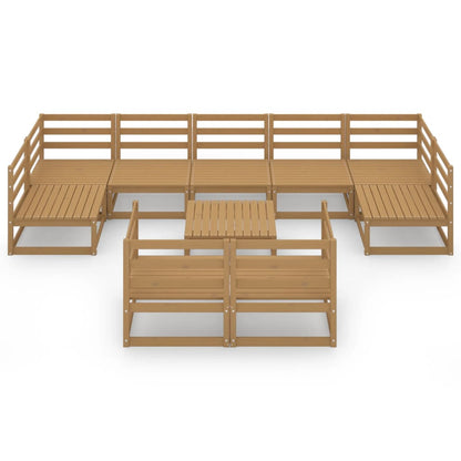 10 pcs conjunto lounge de jardim pinho maciço