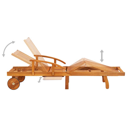 Espreguiçadeiras com mesa e almofadões 2 pcs acácia maciça