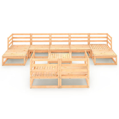 10 pcs conjunto lounge de jardim pinho maciço