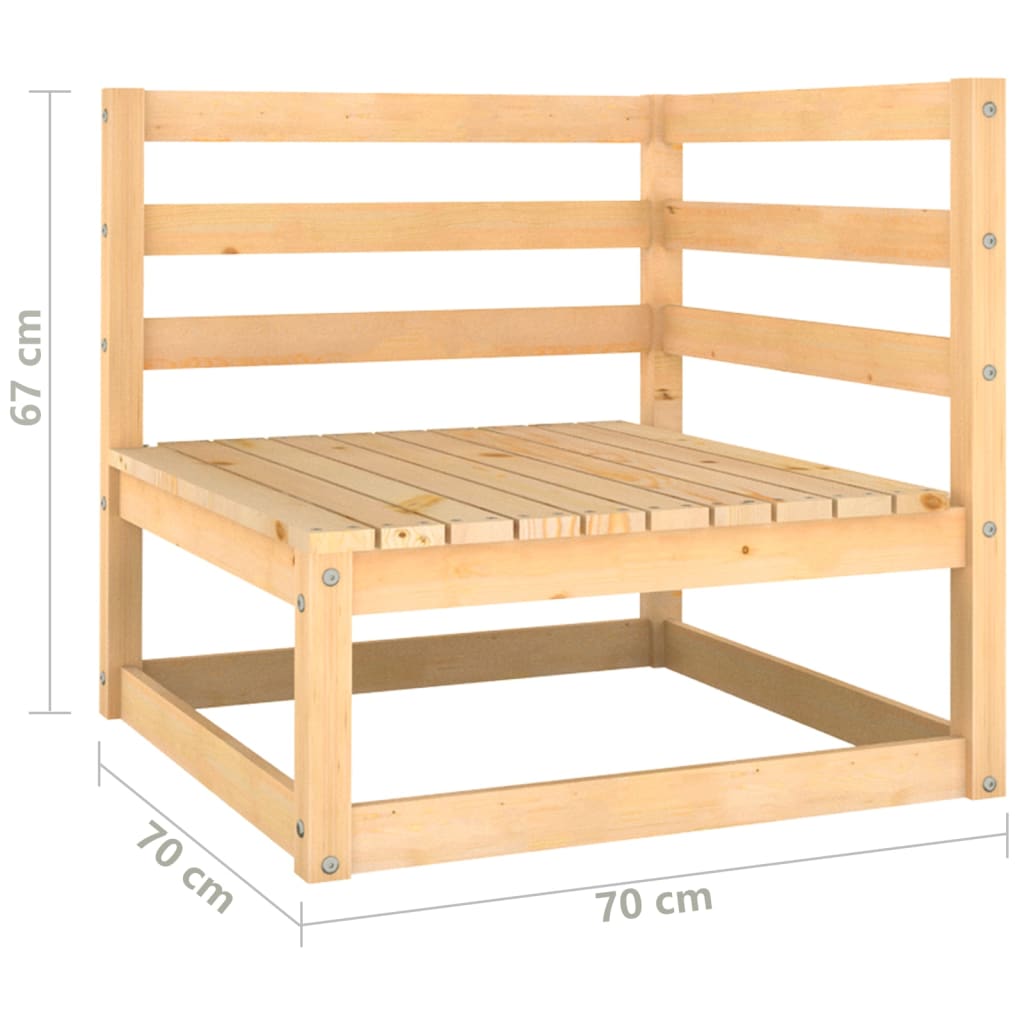 10 pcs conjunto lounge de jardim c/ almofadões pinho maciço