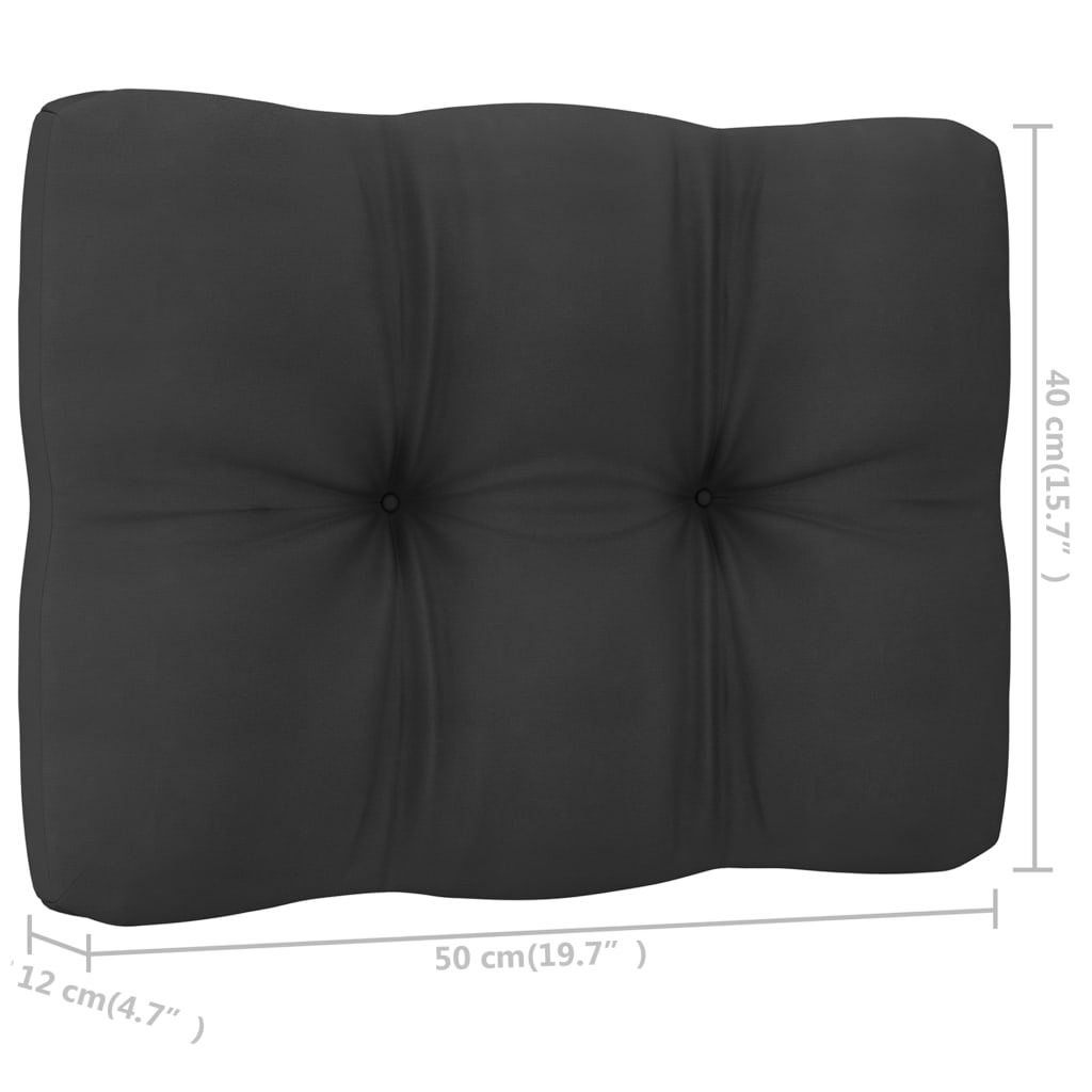 10 pcs conjunto longue jardim c/ almofadões pinho maciço preto