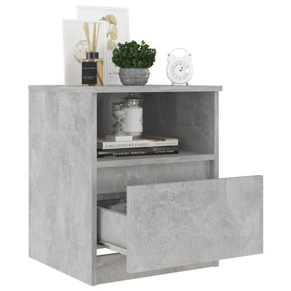 Bedside tables 2 pcs made of wood, cement grey