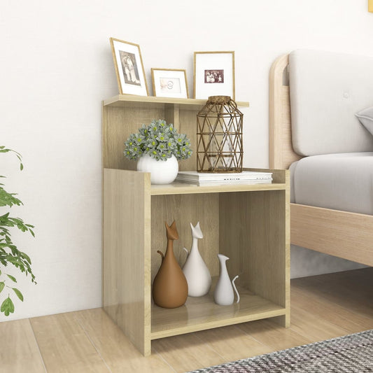 Bedside tables 2 pcs made of wood, Sonoma oak