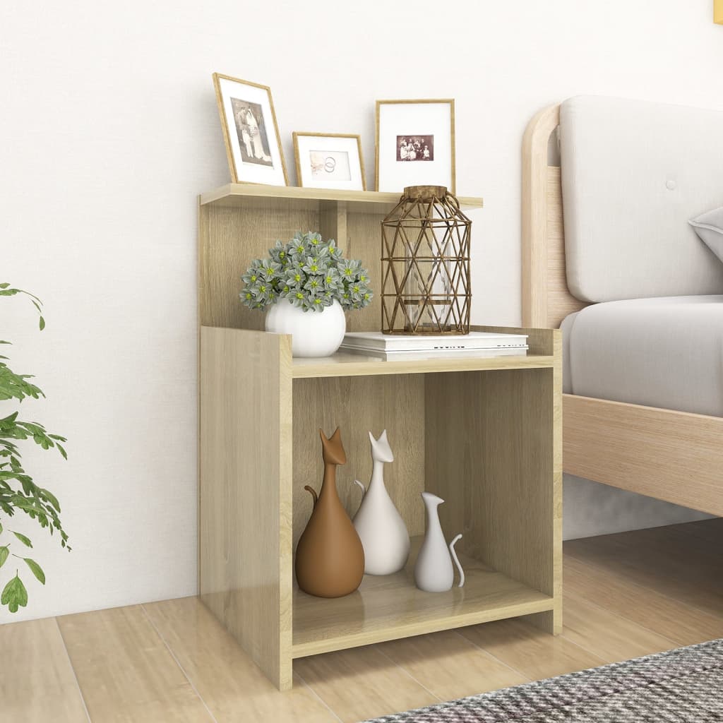 Bedside tables 2 pcs made of wood, Sonoma oak