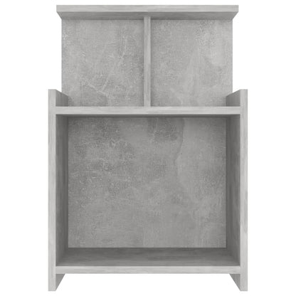 Bedside table made of wood in cement grey