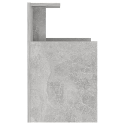 Bedside table made of wood in cement grey