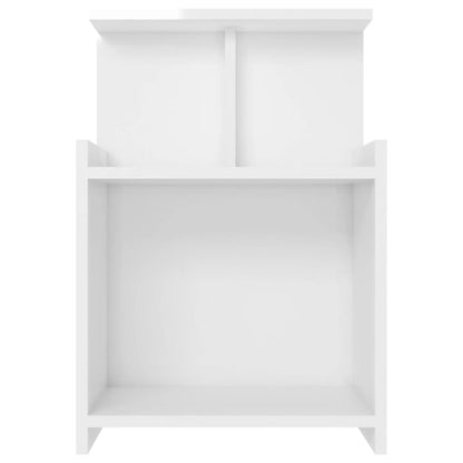 Bedside table made of wood in glossy white