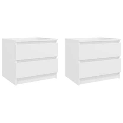 Bedside tables 2 pcs wood derivatives white