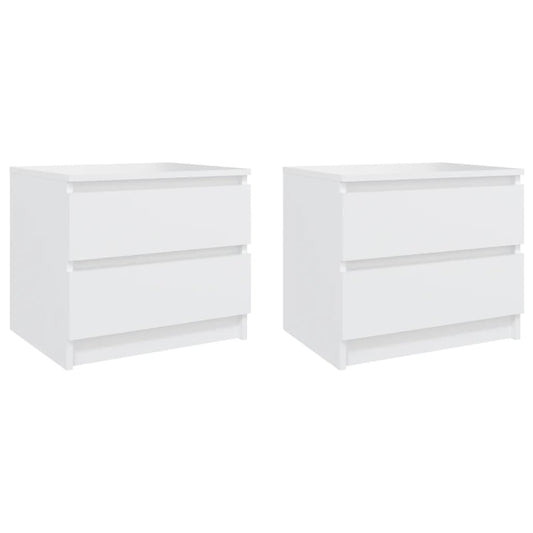 Bedside tables 2 pcs wood derivatives white