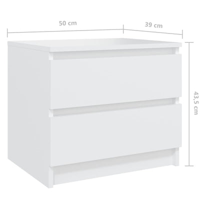 Bedside tables 2 pcs wood derivatives white