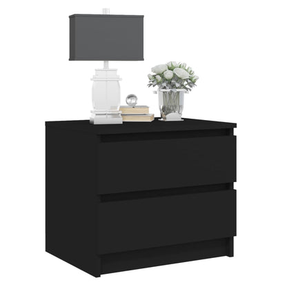 Bedside table 50x39x43.5 cm black wood derivatives