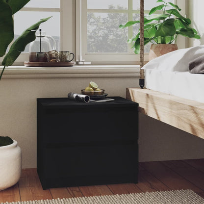 Bedside table 50x39x43.5 cm black wood derivatives