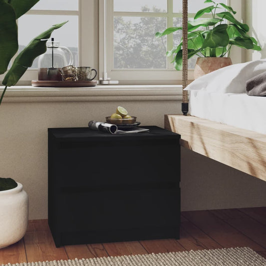 Bedside table 50x39x43.5 cm black wood derivatives