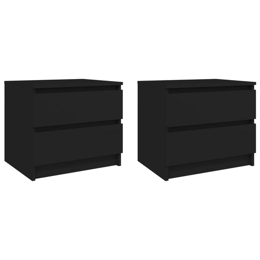 Bedside tables 2 pcs 50x39x43.5 cm wood derivatives black
