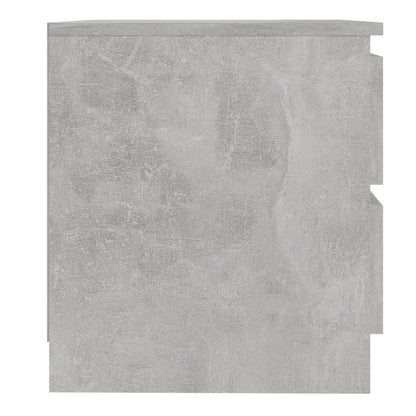 Bedside table made of wood in cement grey