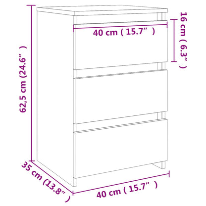 Bedside table 40x35x62.5 cm derived from Sonoma oak wood