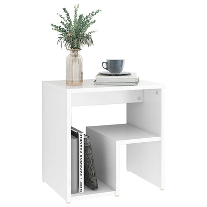 Bedside table 40x30x40 cm wood derivatives white
