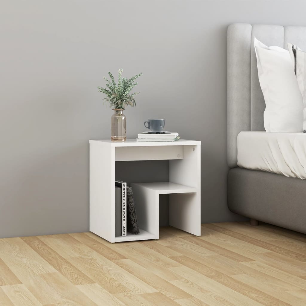 Bedside table 40x30x40 cm wood derivatives white