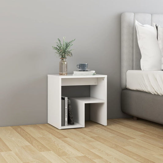 Bedside table 40x30x40 cm wood derivatives white