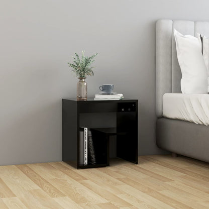 Bedside table 40x30x40 cm black wood derivatives