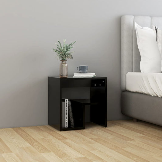 Bedside table 40x30x40 cm black wood derivatives