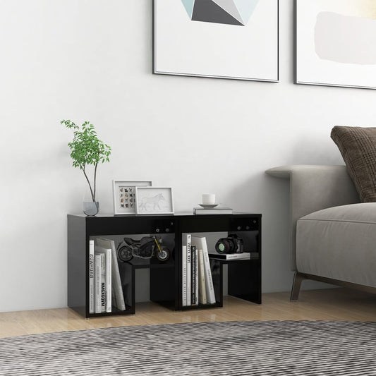 Bedside tables 2 pcs 40x30x40 cm wood derivatives black