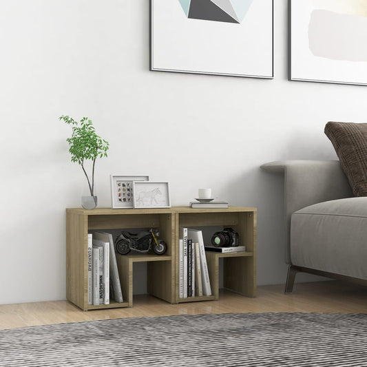 Bedside tables 2 pcs made of wood, Sonoma oak