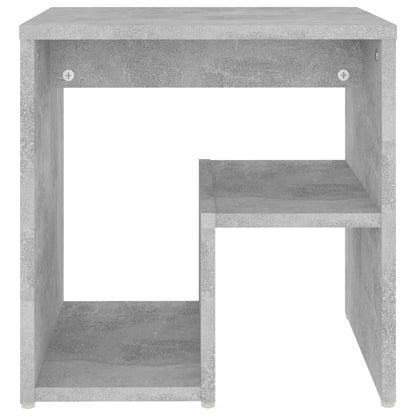 Bedside table made of wood in cement grey