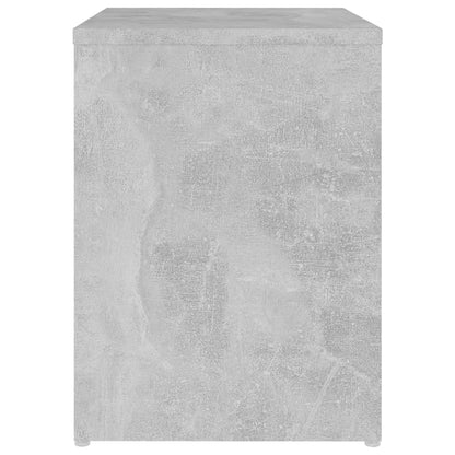 Bedside table made of wood in cement grey