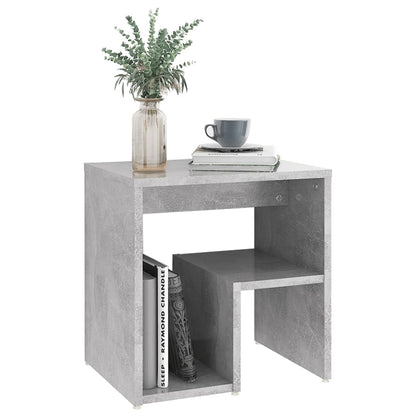 Bedside table made of wood in cement grey