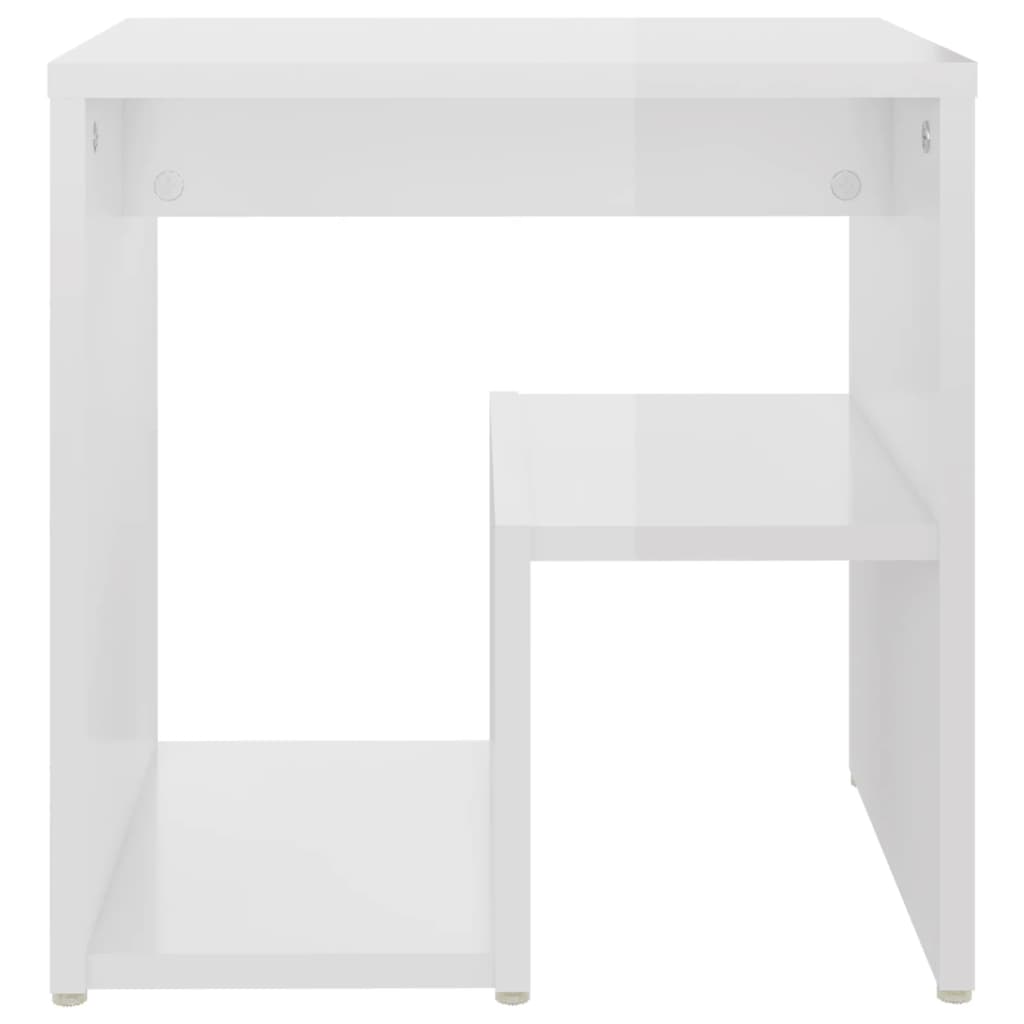 Bedside tables 2 pcs wood derivatives white glossy