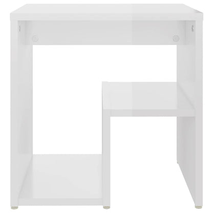 Bedside tables 2 pcs wood derivatives white glossy