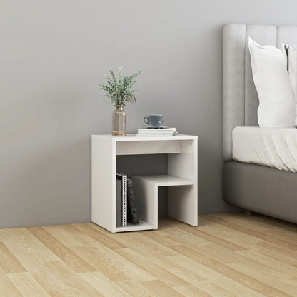 Bedside tables 2 pcs wood derivatives white glossy
