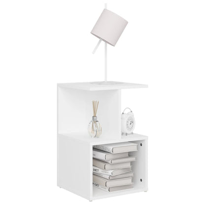 Bedside tables 2 pcs 35x35x55cm wood derivatives white