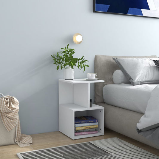 Bedside tables 2 pcs 35x35x55cm wood derivatives white