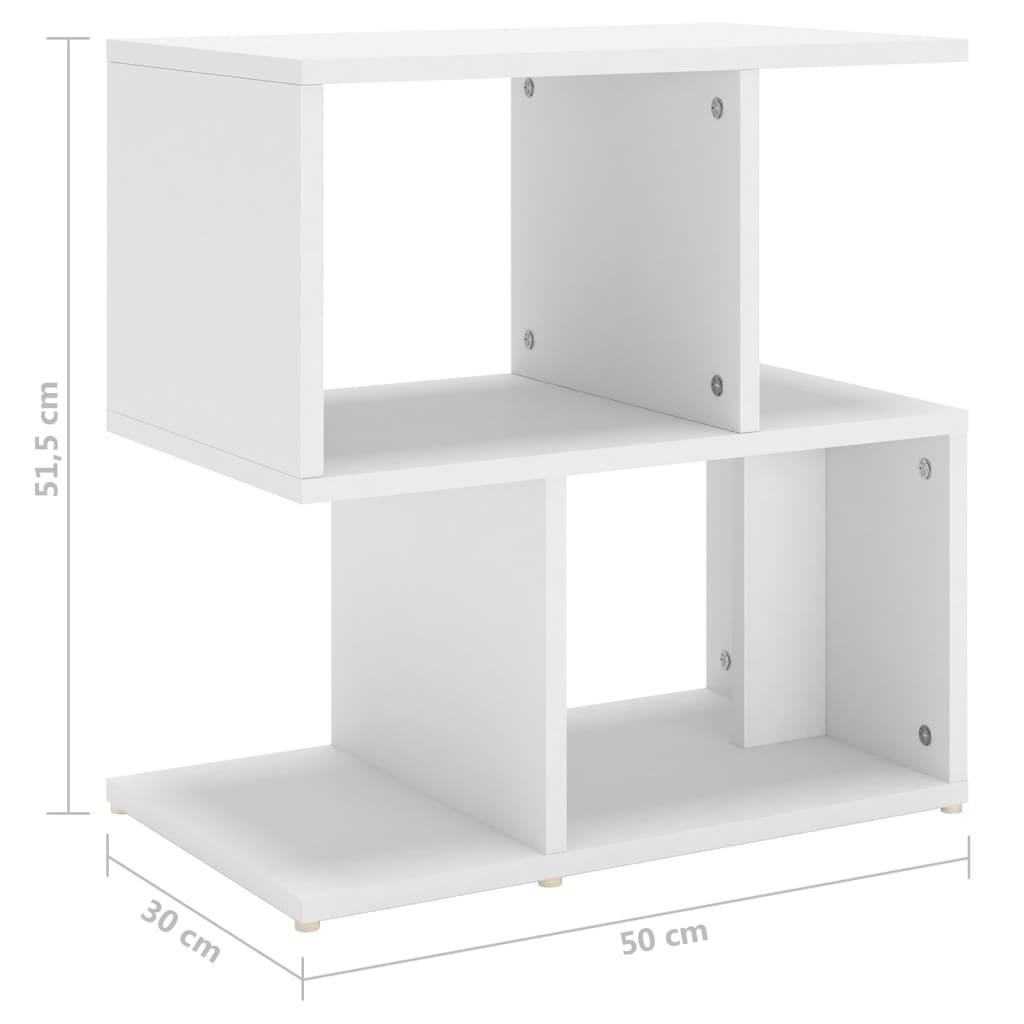 Bedside table 50x30x51.5 cm white wood derivatives