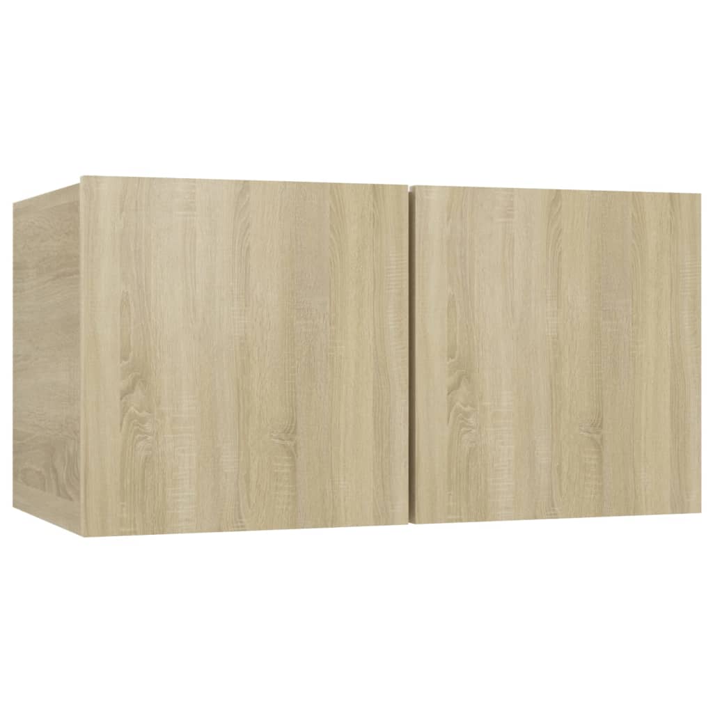 8 pcs conjunto móveis de TV derivados madeira carvalho sonoma