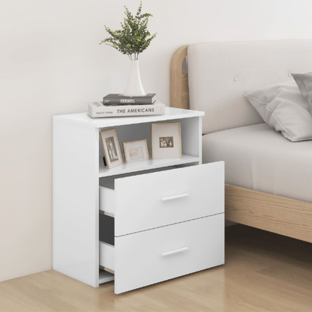 Bedside tables 2 pcs 50x32x60 cm white