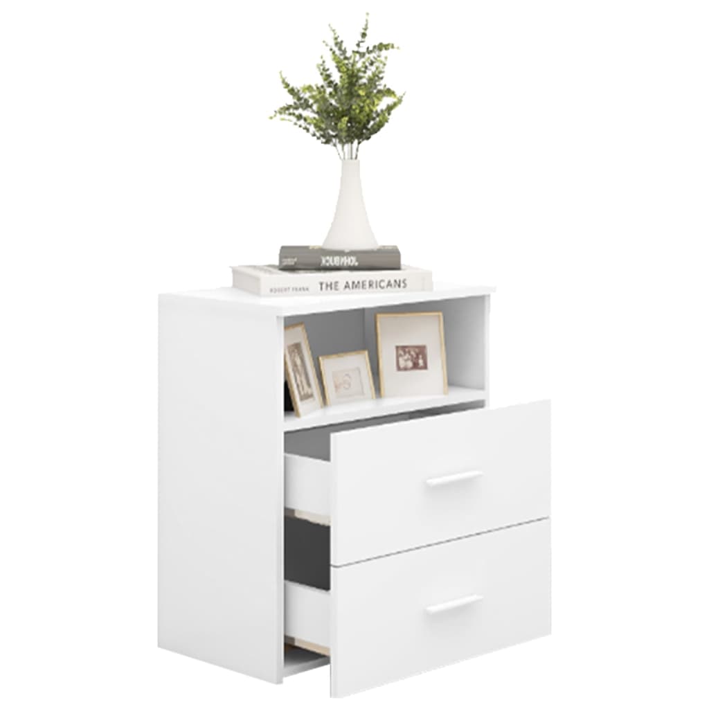 Bedside tables 2 pcs 50x32x60 cm white