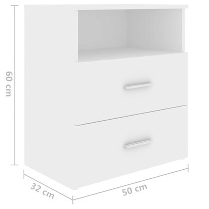 Bedside tables 2 pcs 50x32x60 cm white