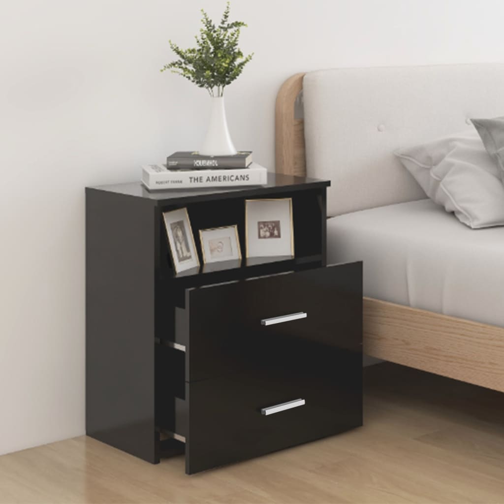 Bedside table 50x32x60 cm black