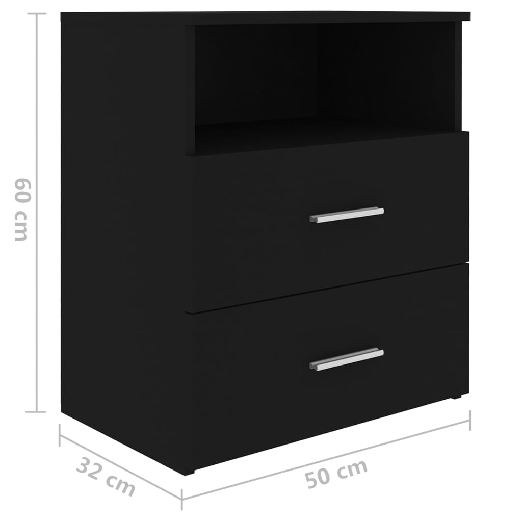 Bedside table 50x32x60 cm black